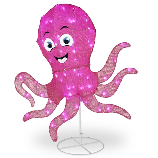 36&#x22; Pink Octopus with LED Lights